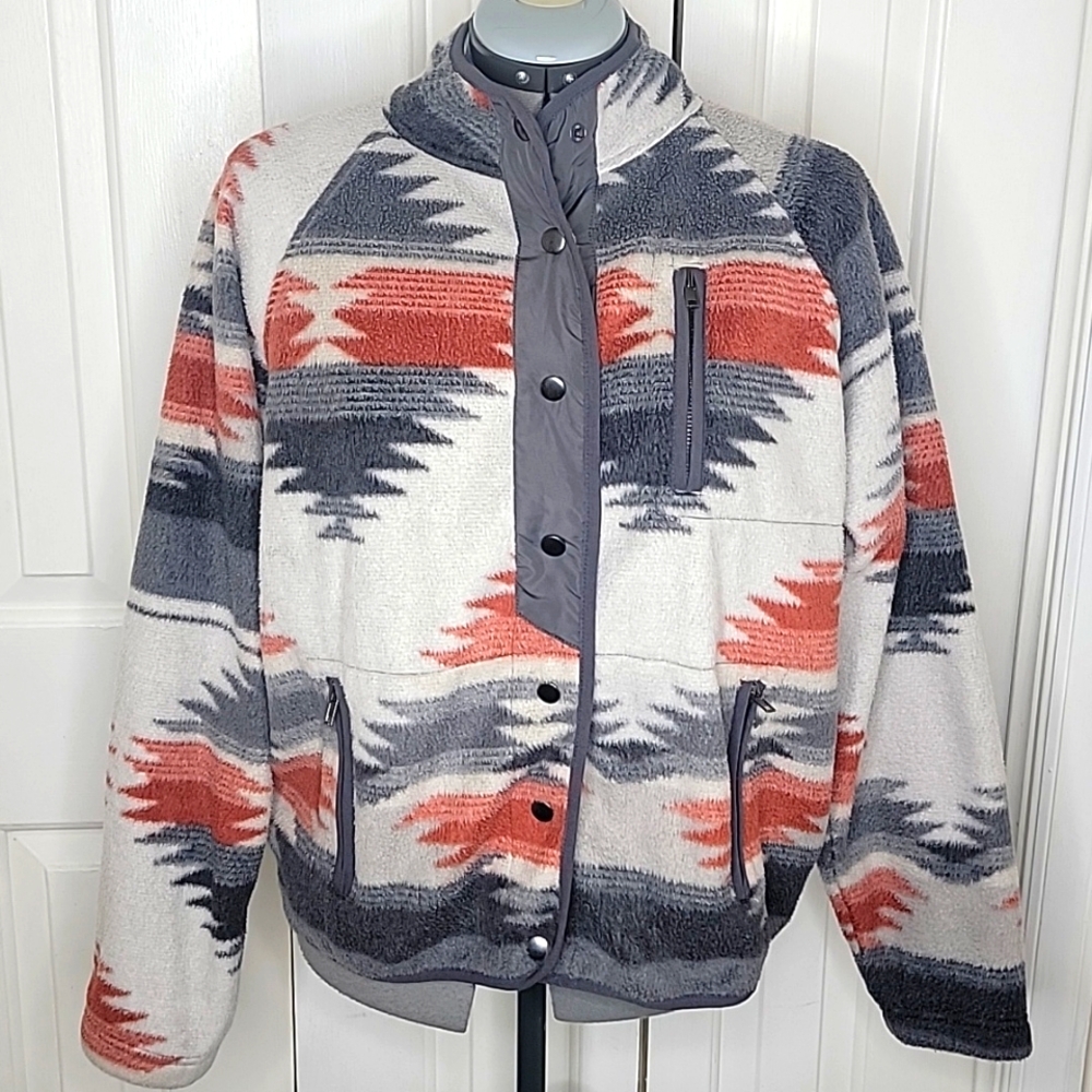 Thread & Supply Braxton Aztec Print Fleece Jacket… - image 1